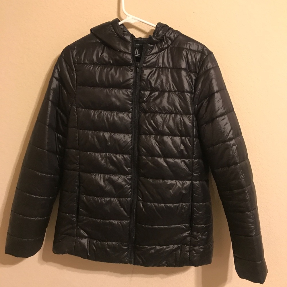 Black puffer jacket